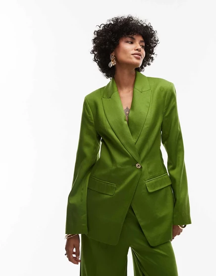 Женский блейзер TopShop, зеленый