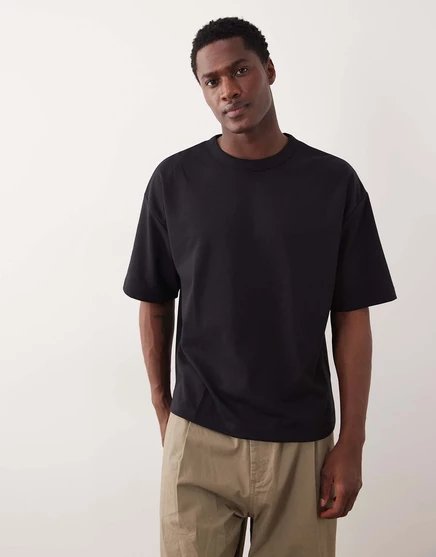 Облегающая футболка большого размера breatheMAX™ от ASOS DESIGN из черной хлопчатобумажной смеси black