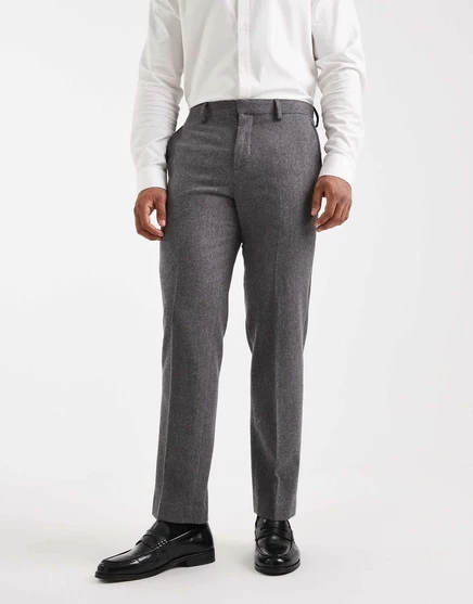 Брюки из шерстяного костюма премиум-класса Jack &Jones серого цвета gray melange