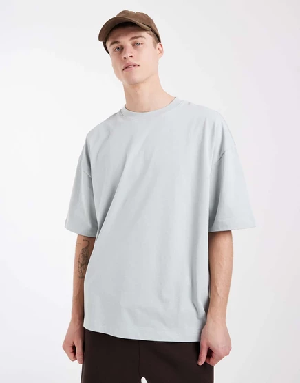 Дизайнерская футболка ASOS в тяжелом весе свободного кроя с открытыми плечами светло-зеленого цвета pigeon