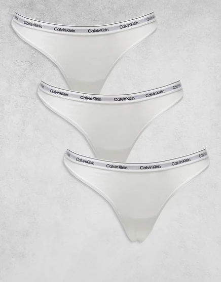 Женские стринги Calvin Klein Modern Logo, набор 3 шт., белые