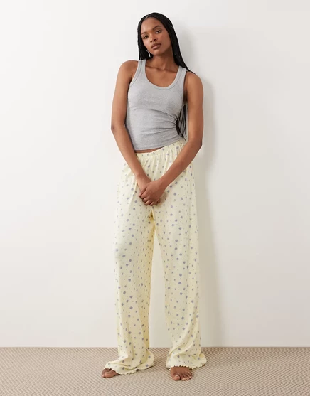 Женские пижамные брюки ASOS Tall pointelle, ditsy print