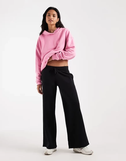 Женские широкие спортивные брюки Hollister, черные