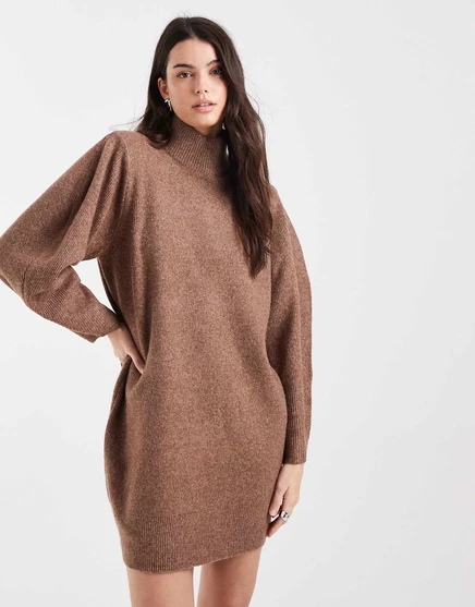 ДИЗАЙНЕРСКИЕ подплечники ASOS с удлиненными рукавами и мини-платье шоколадного цвета chocolate