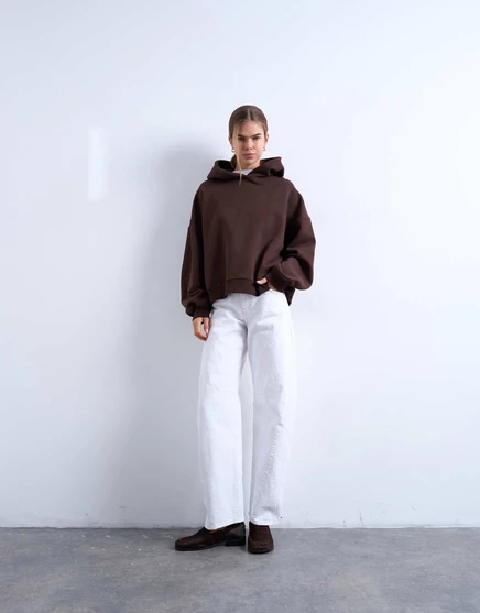 Женские джинсы Topshop Barrel со средней посадкой, белые