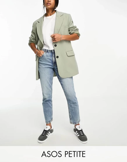 Синие узкие джинсы для мам ASOS DESIGN Petite mid blue