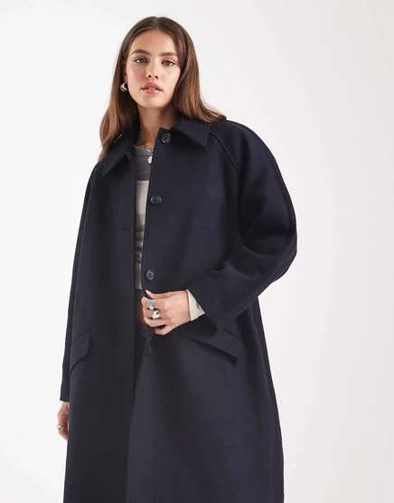 Пальто ASOS Design средней длины, синее