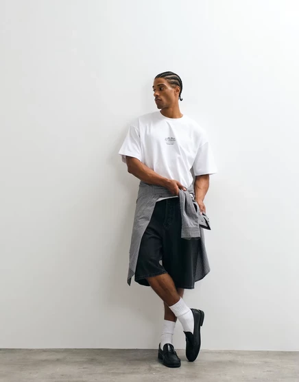 Мужская футболка Jack & Jones оверсайз с принтом, белая