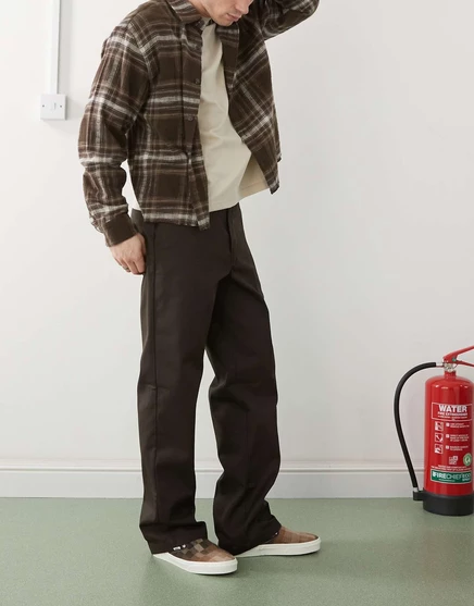 Прямые рабочие брюки Dickies 874 темно-коричневого цвета   brown