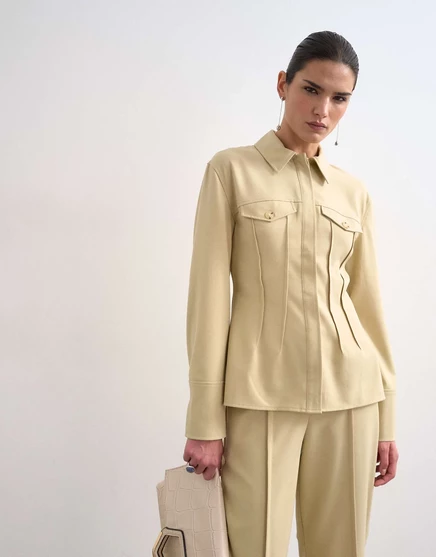 Сшитая на заказ рубашка Topshop со складками цвета шалфея - часть комплекта