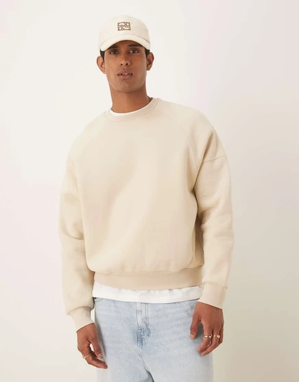 ДИЗАЙНЕРСКАЯ толстовка оверсайз от ASOS бежевого цвета pelican