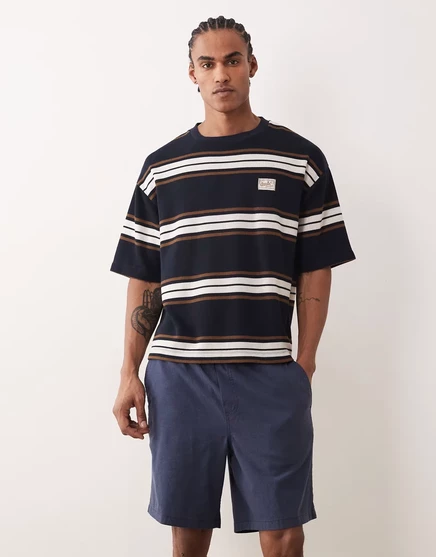 Шорты из льняной смеси Jack &amp Jones на завязках темно-синего цвета sky captain