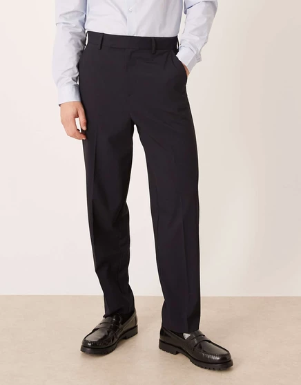 Элегантные зауженные брюки свободного кроя темно-синего цвета от ASOS DESIGN navy
