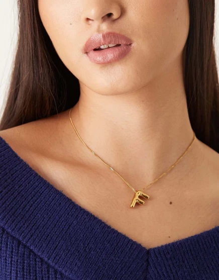 Колье с инициалами Потерянных душ, покрытое 18-каратным золотом gold