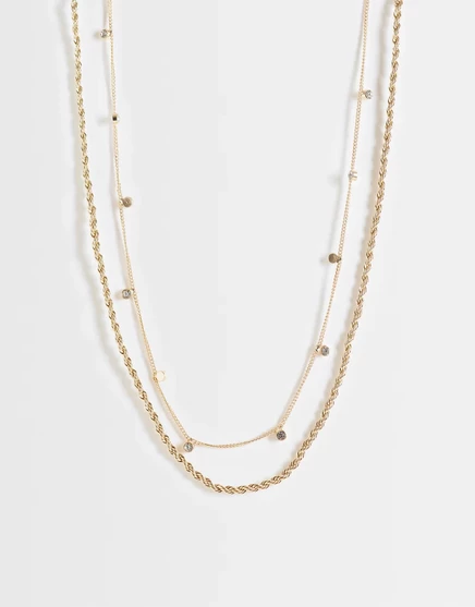 Женские цепочки ASOS Curve, набор из 2, золотистые