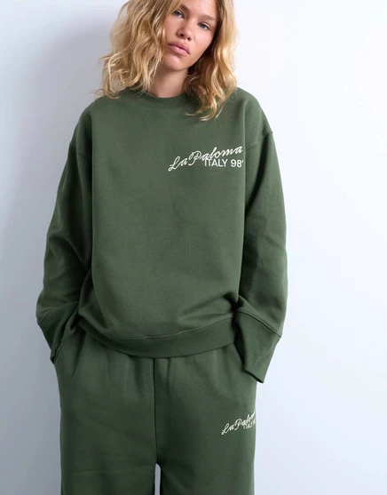 Женский свитшот Topshop La Paloma с вышивкой, зеленый