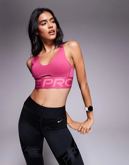 Спортивный бюстгальтер Nike Pro Training Indy розового цвета pink
