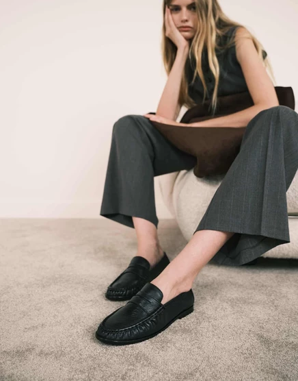 Женские лоферы ASOS Design Mayfair кожаные, черные