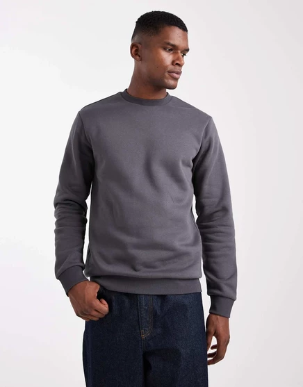 Толстовка ONLY &SONS с круглым вырезом горловины темно-серого цвета gray pinstripe