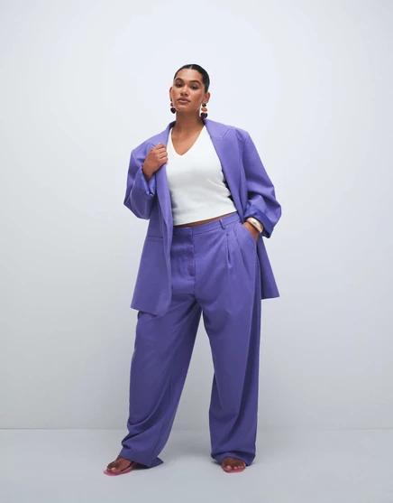 Мешковатые зауженные брюки ASOS DESIGN Curve, сшитые на заказ в фиолетовом цвете purple