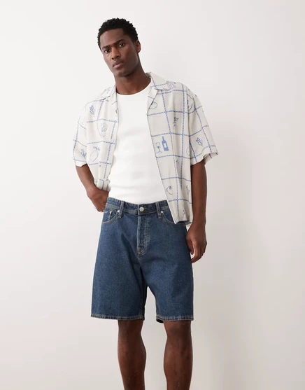Мужские джинсовые шорты Jack & Jones Tony свободного кроя, голубые