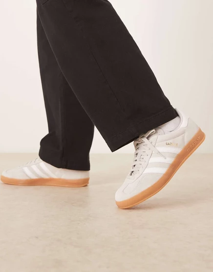 Мужские кроссовки adidas Originals Gazelle Indoor, светло-серые и белые