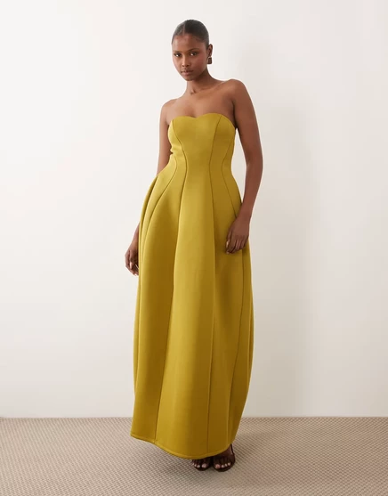 Женское макси-платье ASOS Design бандо, авокадо