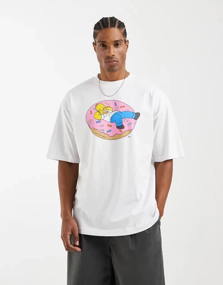 Мужская футболка ASOS Design с принтом Simpsons, белая