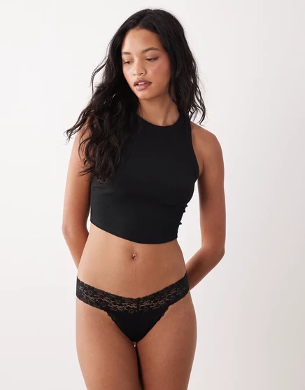 Женские стринги Cotton On Everyday кружевные, черные