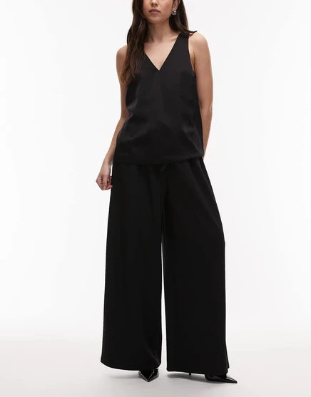 Женские широкие брюки ASOS Design с завязками, черные