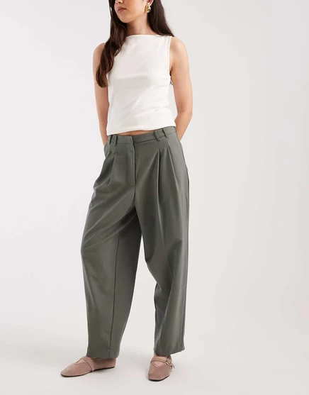 Женские брюки ASOS Design свободного кроя, оливковые