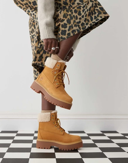 Женские утепленные ботинки Timberland Stone Street 6″, пшеничный нубук