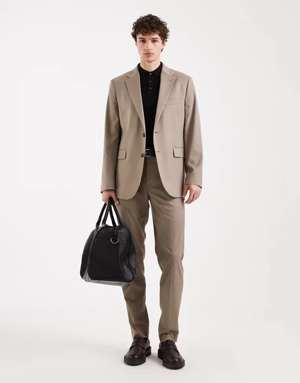 Брюки Mango Milan slim fit на заказ бежевого цвета - часть комплекта бежевого цвета