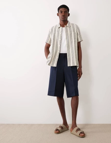 Мужские шорты-бермуды ASOS Design с защипами, темно-синие