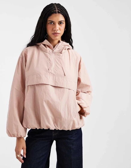 Спортивная куртка ASOS DESIGN с защитой от дождя через голову пыльно-розового цвета 