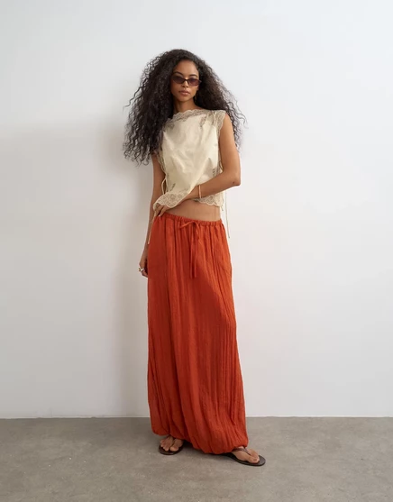 Женская макси-юбка TopShop с завязками, терракотовая