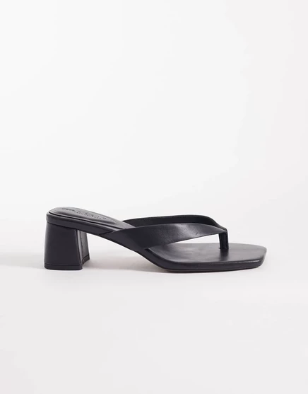 Женские сандалии ASOS Design Hideout кожаные, черные