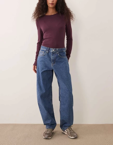 ДИЗАЙНЕРСКИЕ джинсы ASOS зауженного кроя с округлыми штанинами clean light средней стирки clean light средней стирки