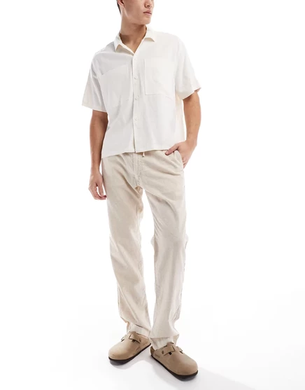 Мужские брюки Jack & Jones из льняной смеси, бежевые