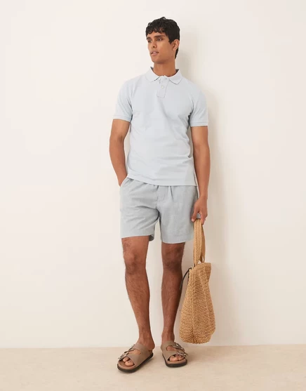 Мужские шорты Abercrombie & Fitch 20 см льняные, серые