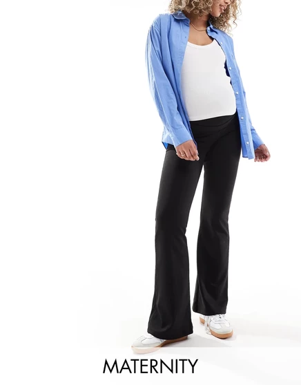 Брюки для беременных Only Maternity расклешенные, черные