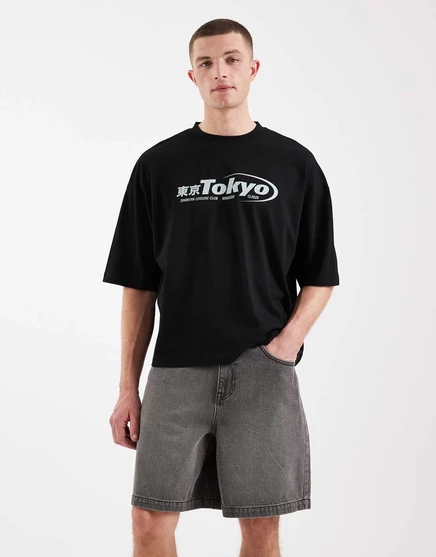 Джинсовые шорты средней длины ASOS DESIGN цвета постиранного серого постиранного серого