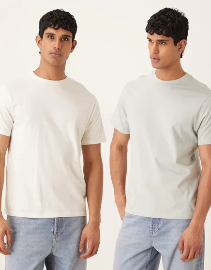 Мужская футболка ASOS Essentials 2 шт., кокос/голубиный