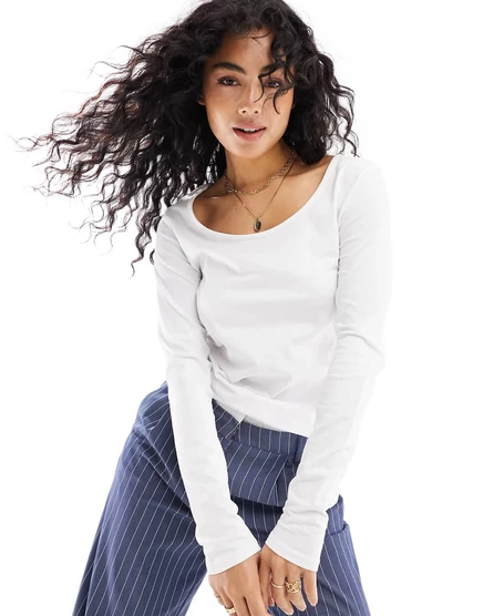 Женский топ Vero Moda с круглым вырезом, белый