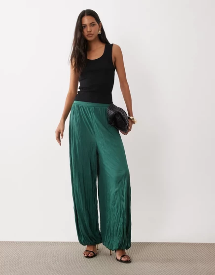 Брюки-баллоны ASOS DESIGN в зеленую полоску - часть комплекта green