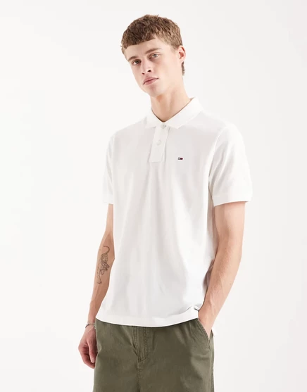 Мужская футболка-поло tommy jeans essential, экрю