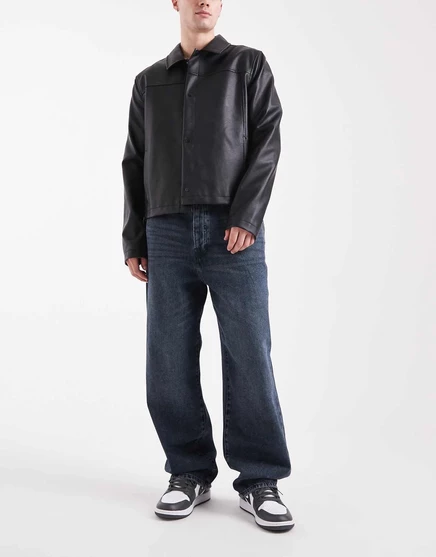 Джинсы свободного кроя ONLY &SONS Fade сине-черного цвета blue black denim