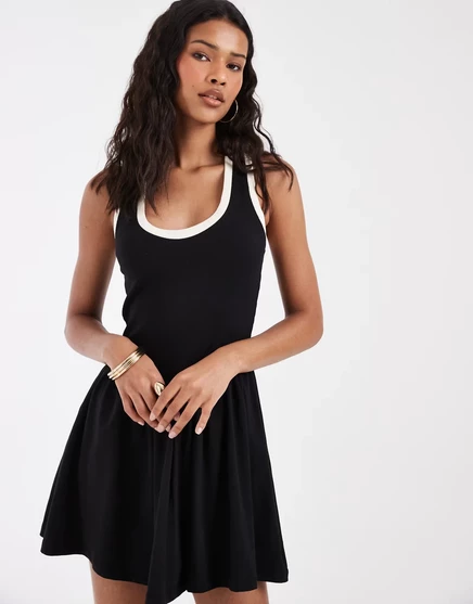 Женское мини-платье ASOS Design с контрастом, монохромное