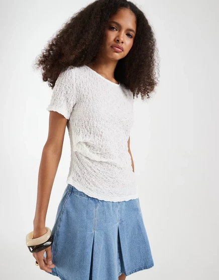 Женский топ Vero Moda асимметричный с рюшами, белый