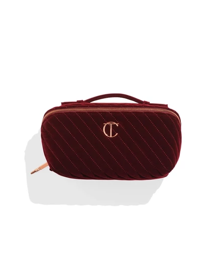 Женская косметичка Charlotte Tilbury Organizer велюровая, большая, красная